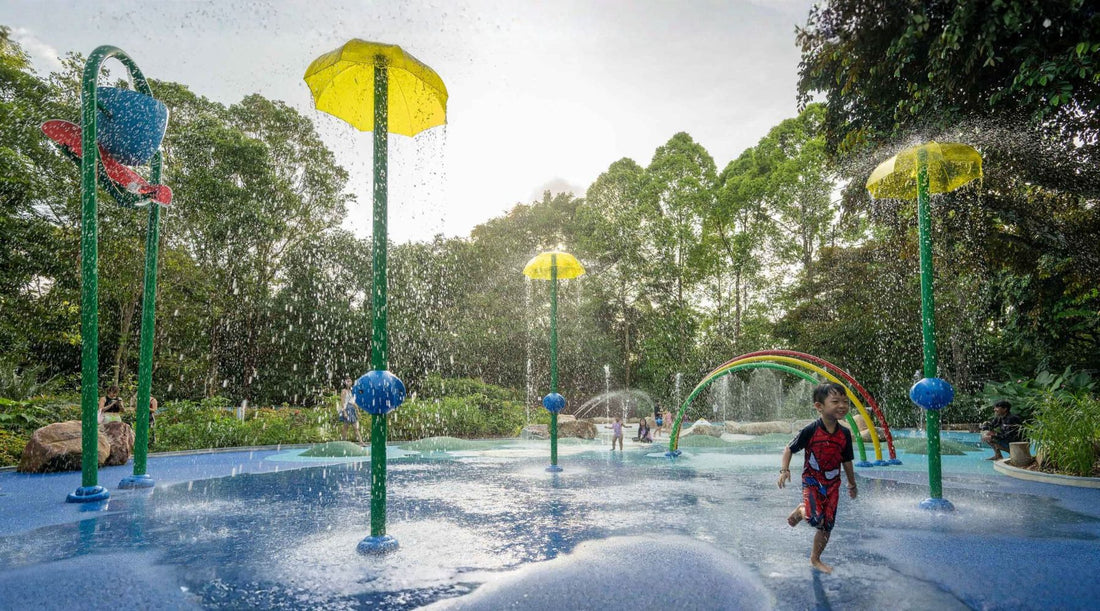 kids playing at free water park singapore splash playground