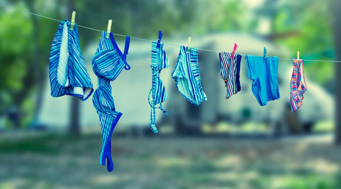 kids swimwear drying in shade singapore