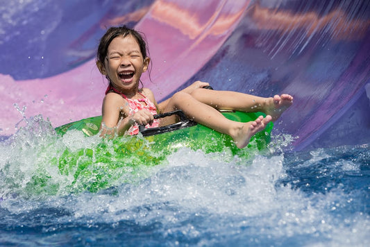Toddler playing at Wild Wild Wet water park Singapore