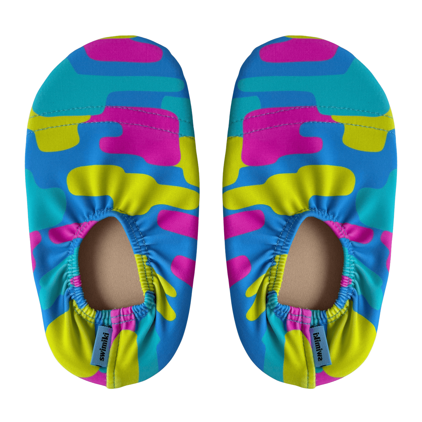 Non-slip water socks with ice cream pattern on a transparent background.
