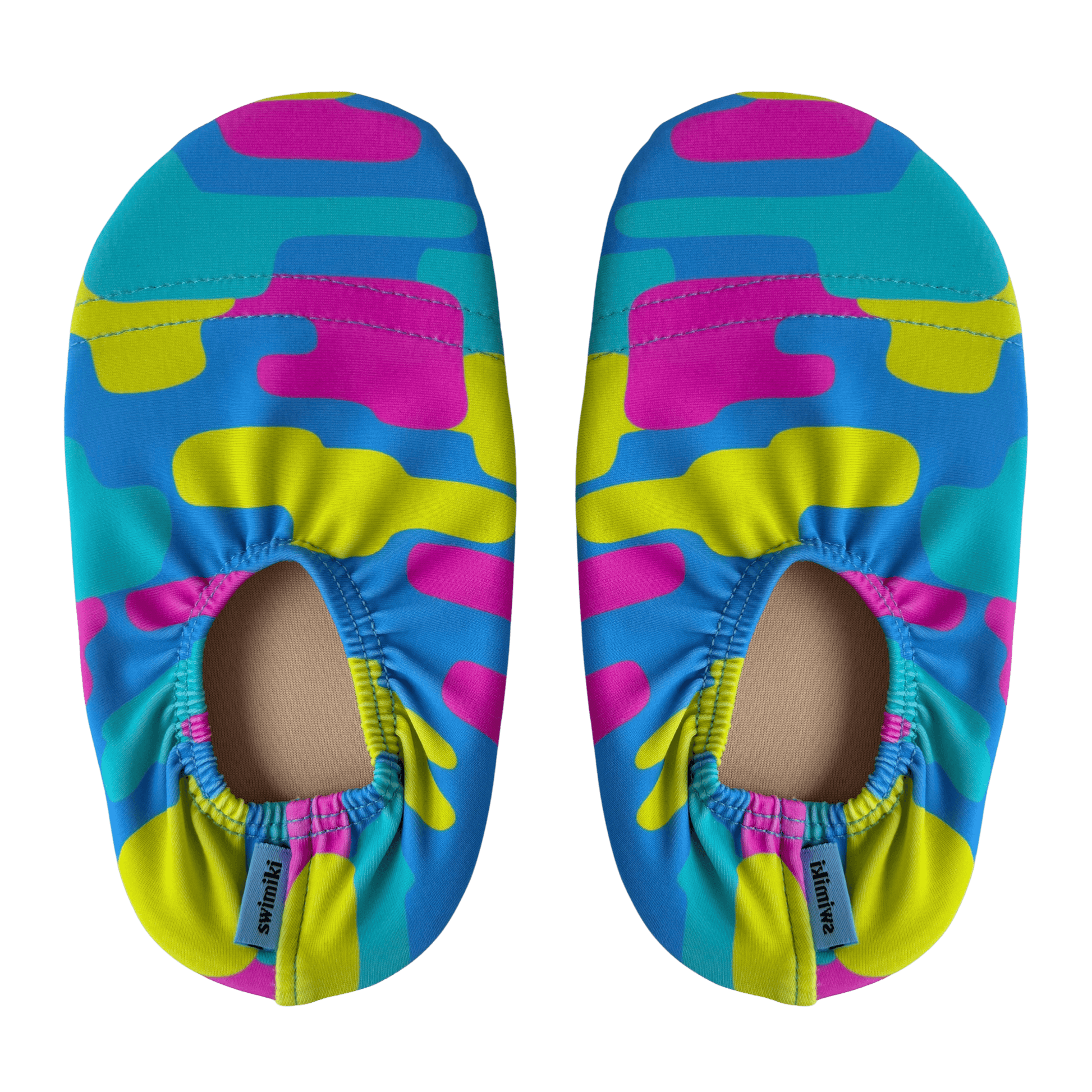 Non-slip water socks with ice cream pattern on a transparent background.
