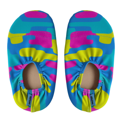 Non-slip water socks with ice cream pattern on a transparent background.